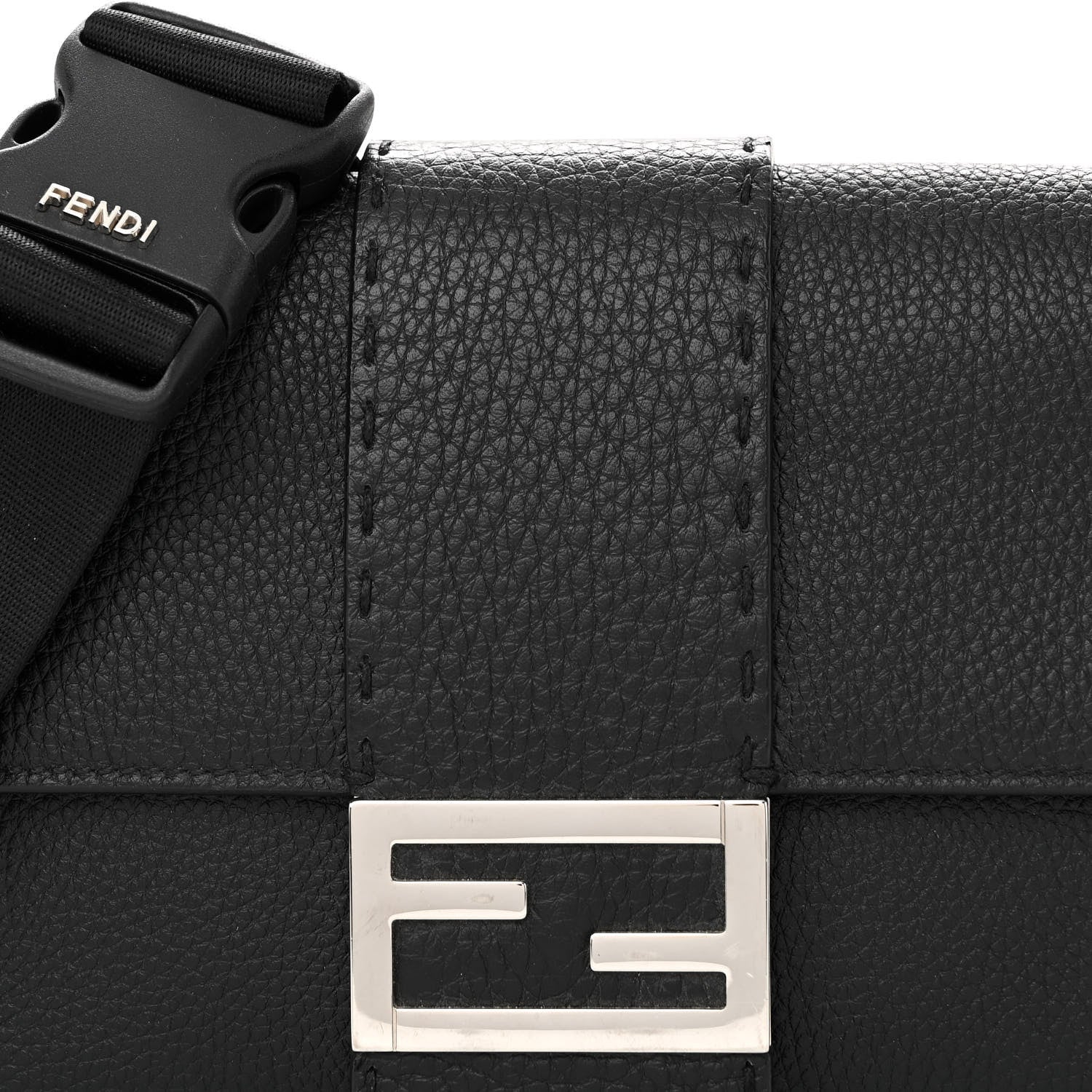 Fendi Cuoio Romano Selleria Belt Baguette Bag Black 8 of 12
