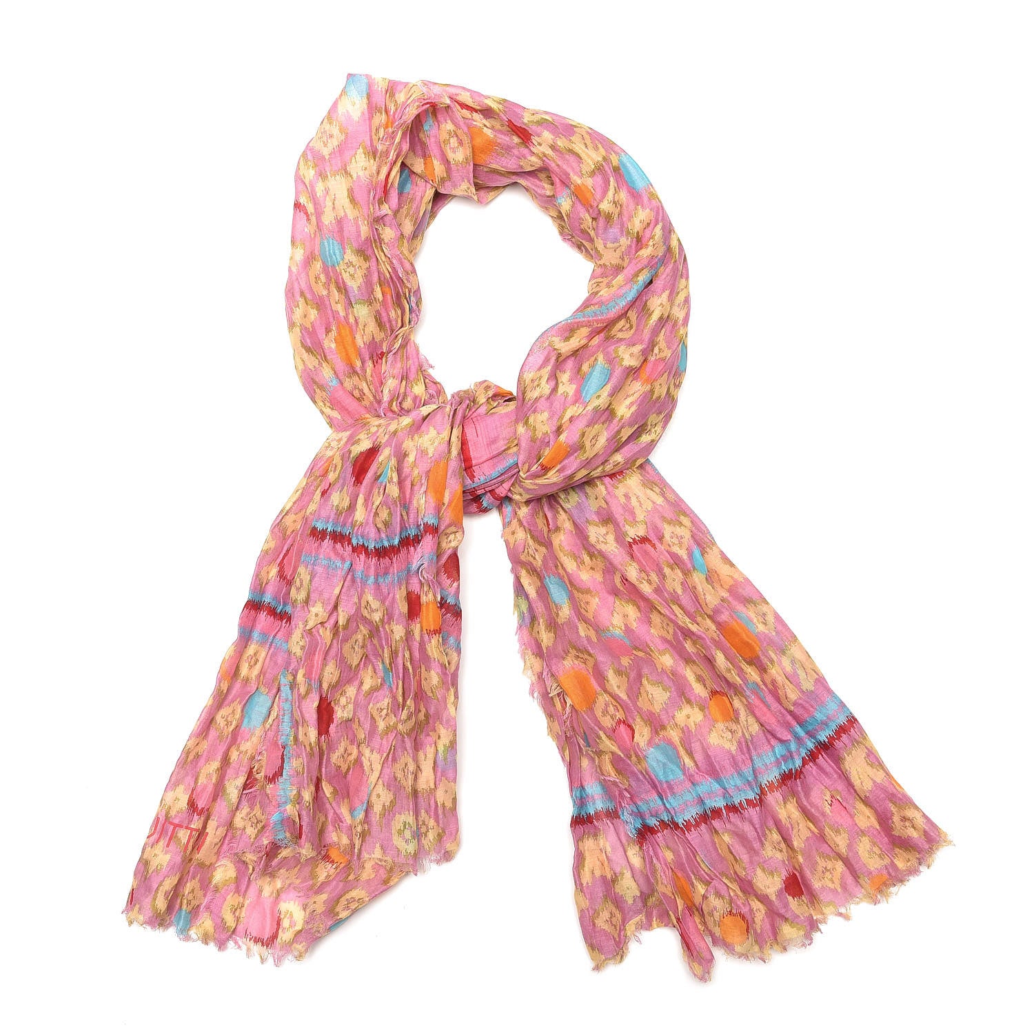 Louis Vuitton Cotton Monogram Ikat Pareo Scarf Rose 1 of 4
