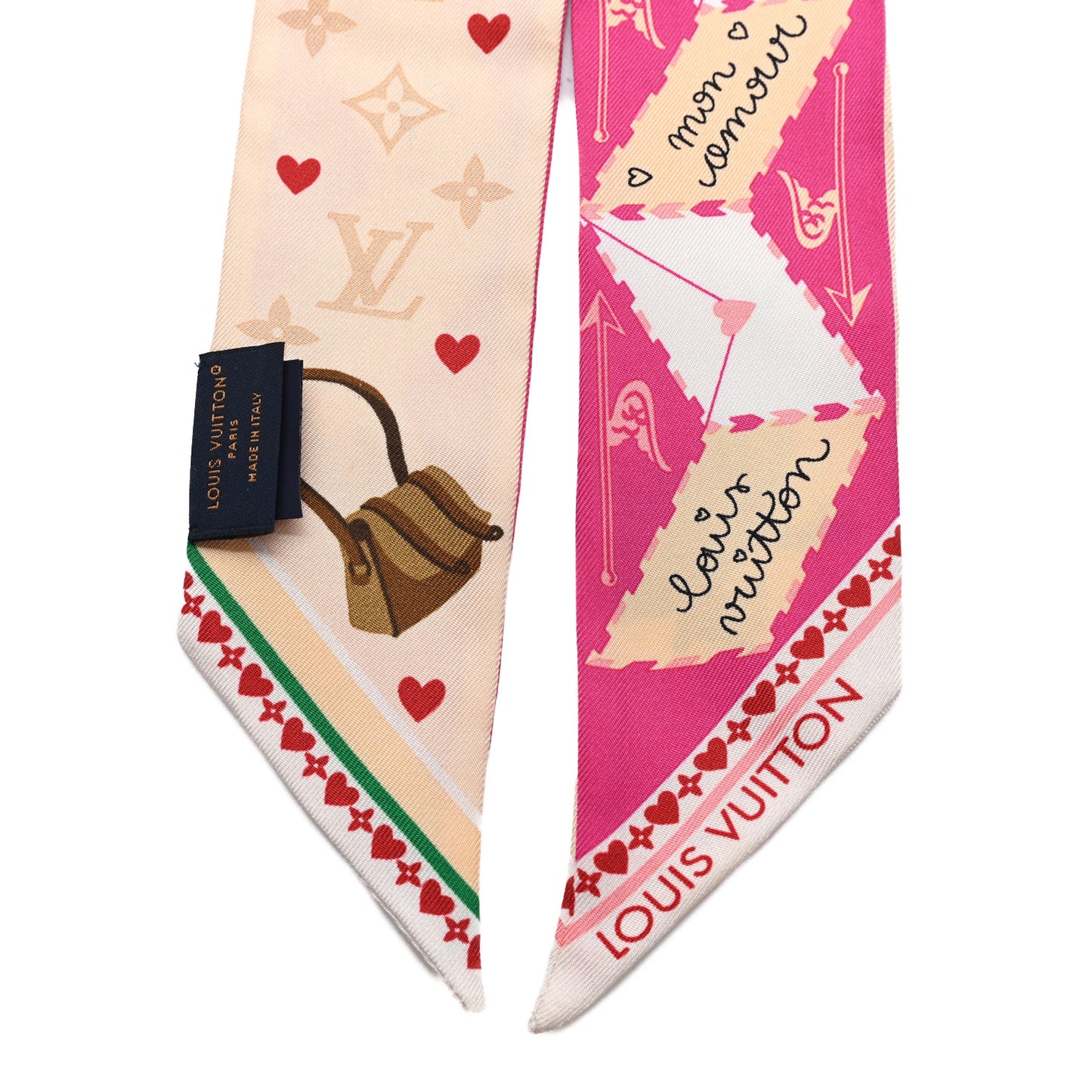 Silk Monogram LV Love Letters BB Bandeau Pink