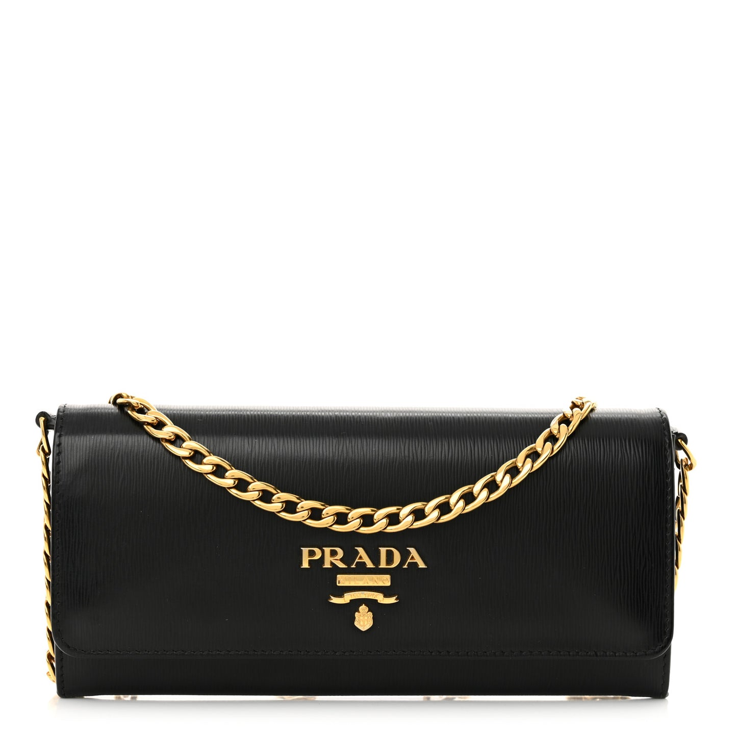 Vitello Move Metal Oro Chain Wallet Black