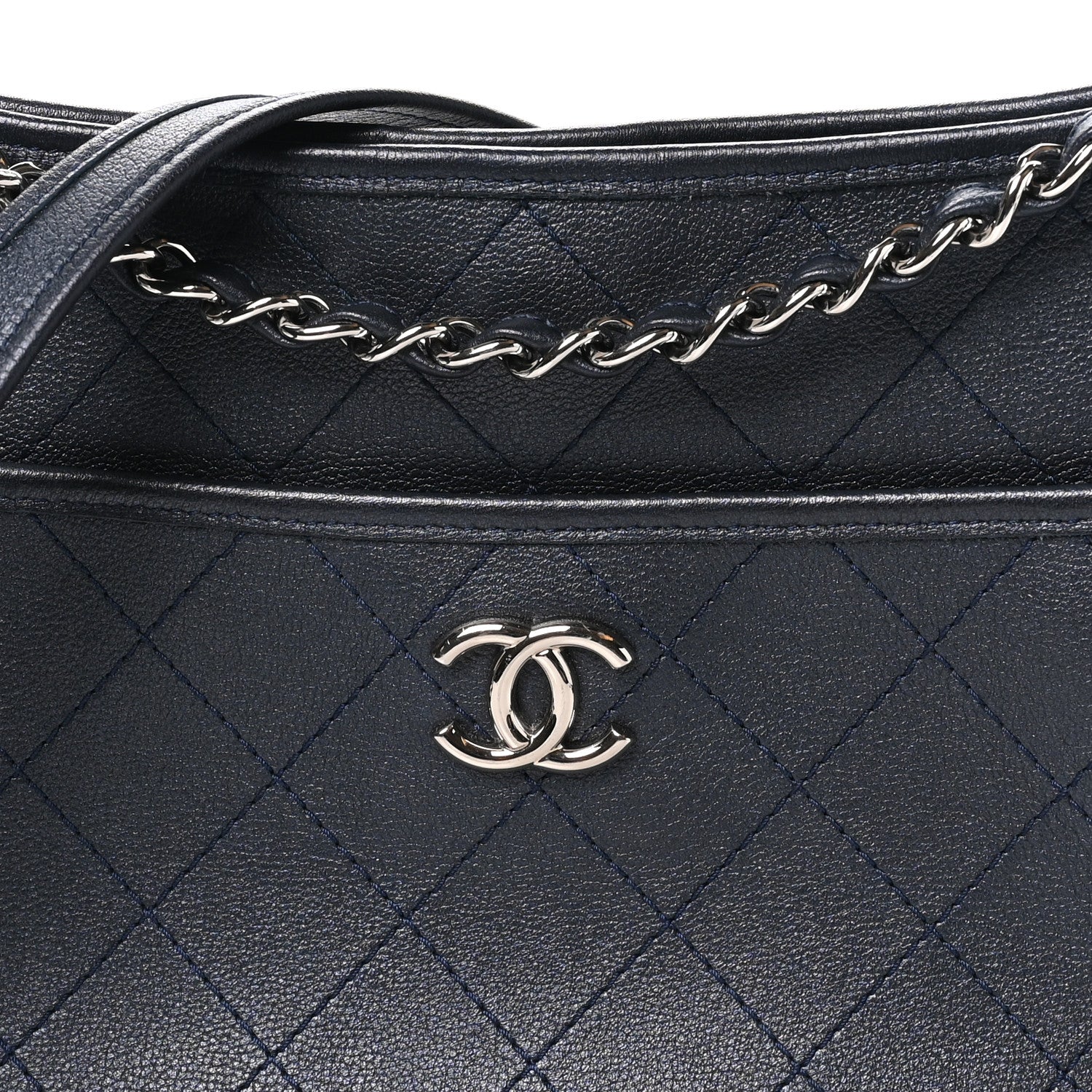 Chanel Calfskin Quilted Large Jungle Stroll Hobo Bag Navy 8 of 10
