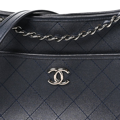 Chanel Calfskin Quilted Large Jungle Stroll Hobo Bag Navy 8 of 10