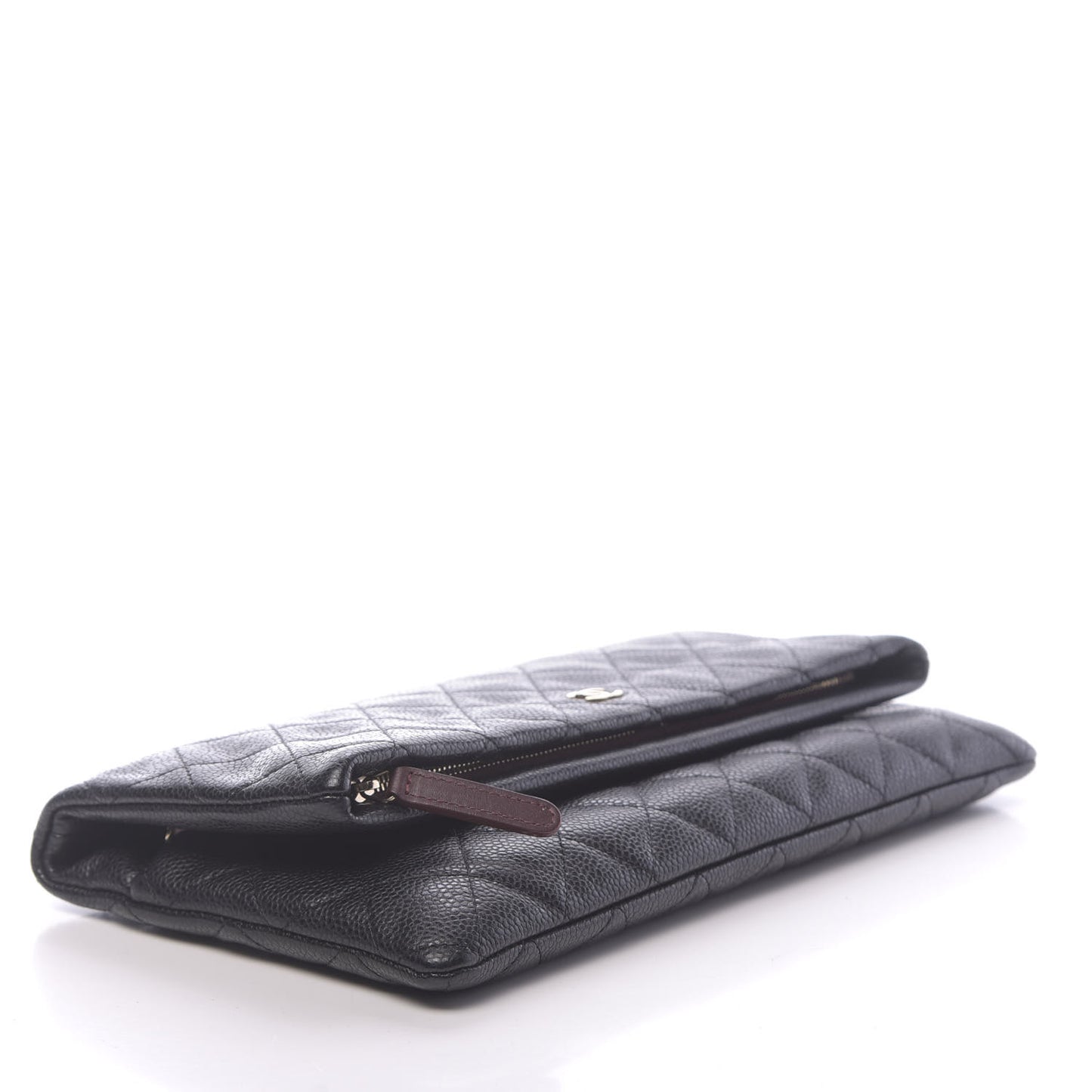 Caviar Quilted CC Beauty Clutch Black