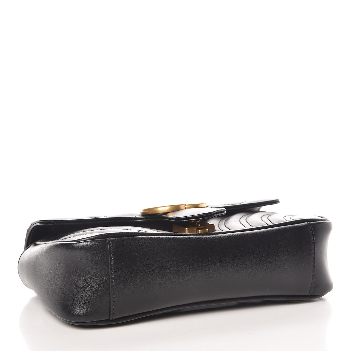 Calfskin Matelasse Mini GG Marmont Shoulder Bag Black