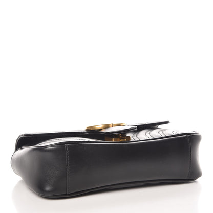 Gucci Calfskin Matelasse Mini GG Marmont Shoulder Bag Black 4 of 10