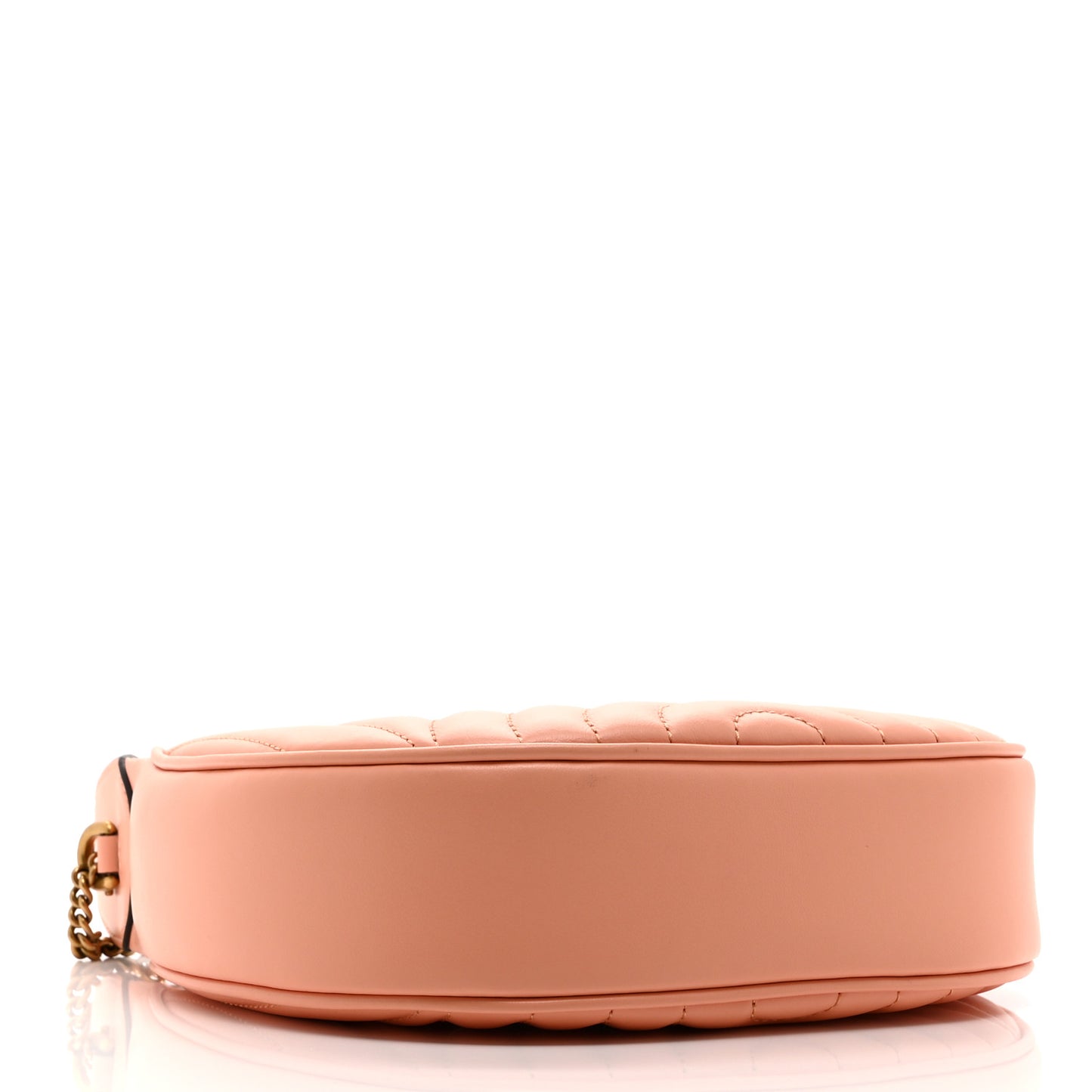 Calfskin Vertical Ring Matelasse Mini GG Marmont Half Moon Hobo Peachy Chic