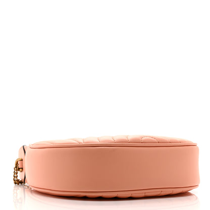 Gucci Calfskin Vertical Ring Matelasse Mini GG Marmont Half Moon Hobo Peachy Chic 4 of 10