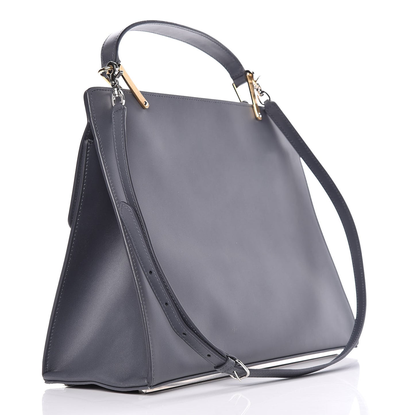 Veau Le Dix M Cartable Shoulder Bag Gris Ardoise