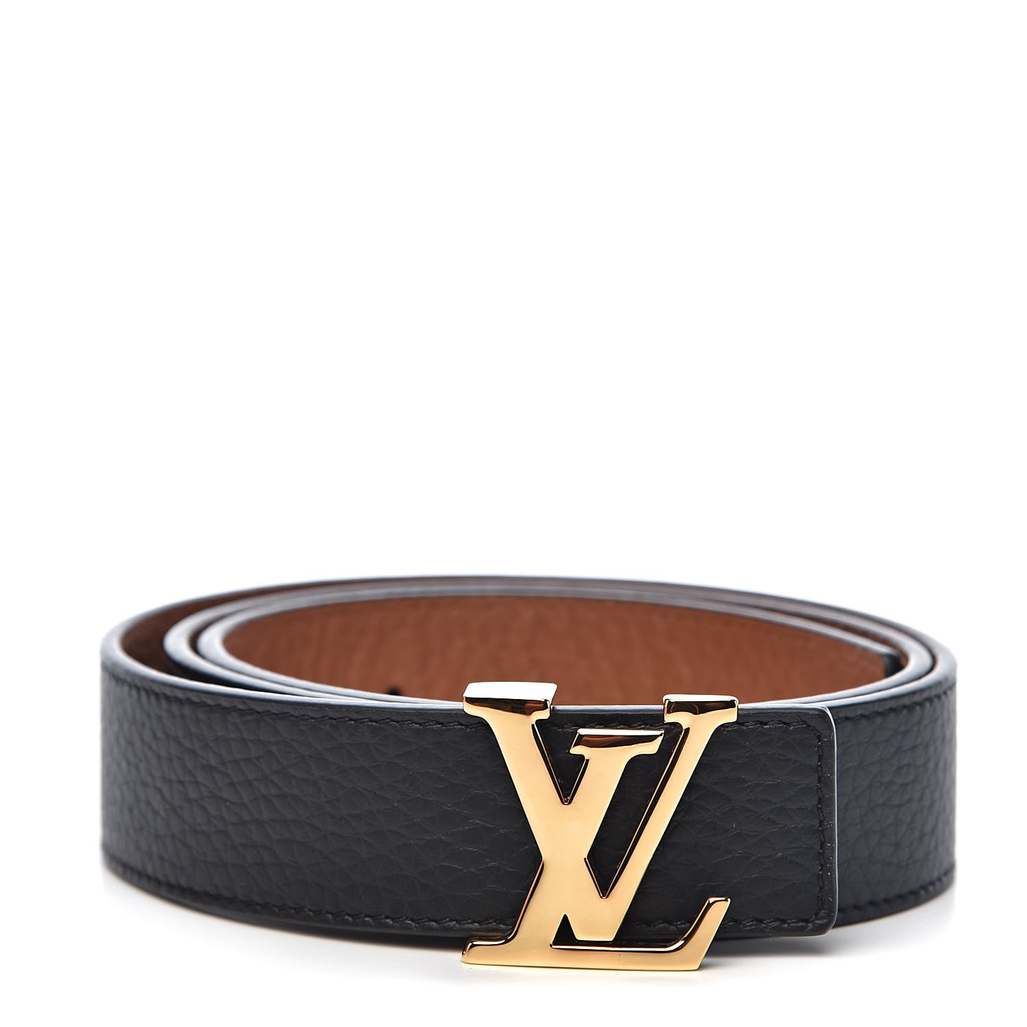 Louis Vuitton Taurillon Calfskin 30mm LV Initiales Reversible Belt 80 32 Black 1 of 7
