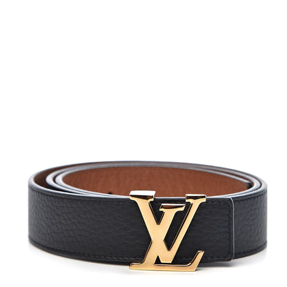 Louis Vuitton Taurillon Calfskin 30mm LV Initiales Reversible Belt 80 32 Black 1 of 7