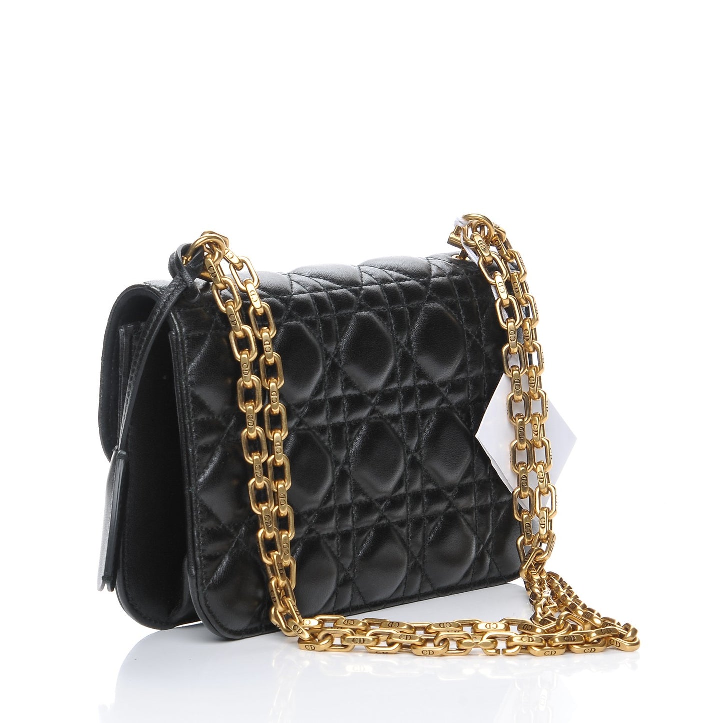Lambskin Cannage Small Dioraddict Flap Bag Black