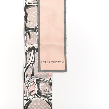 Louis Vuitton Silk Monogram Trunks Bandeau Rose Poudre 2 of 4