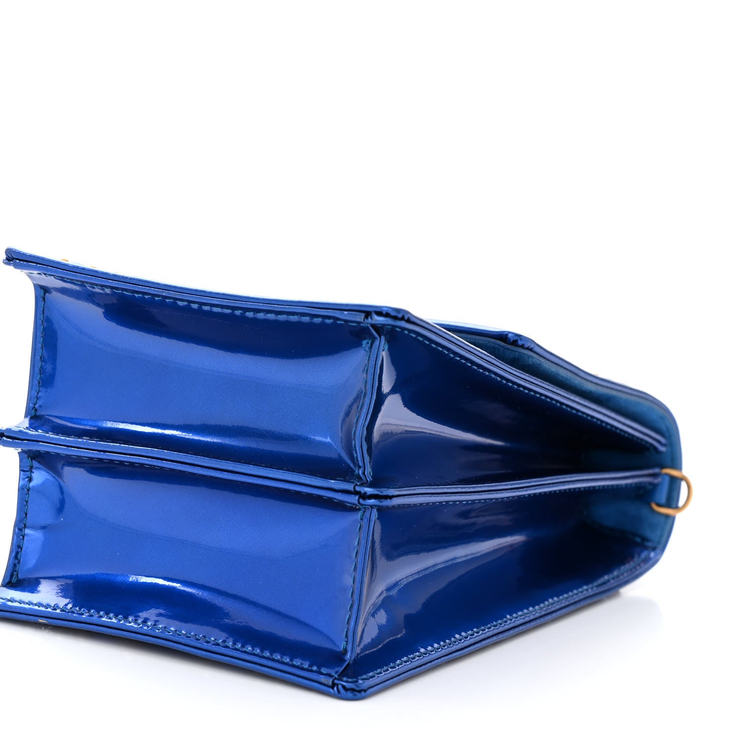Christian Dior Metallic Calfskin Studded Vertical Diorama Blue 9 of 9