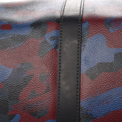 Louis Vuitton Damier Cobalt Camouflage Keepall Bandouliere 45 Bordeaux 13 of 14