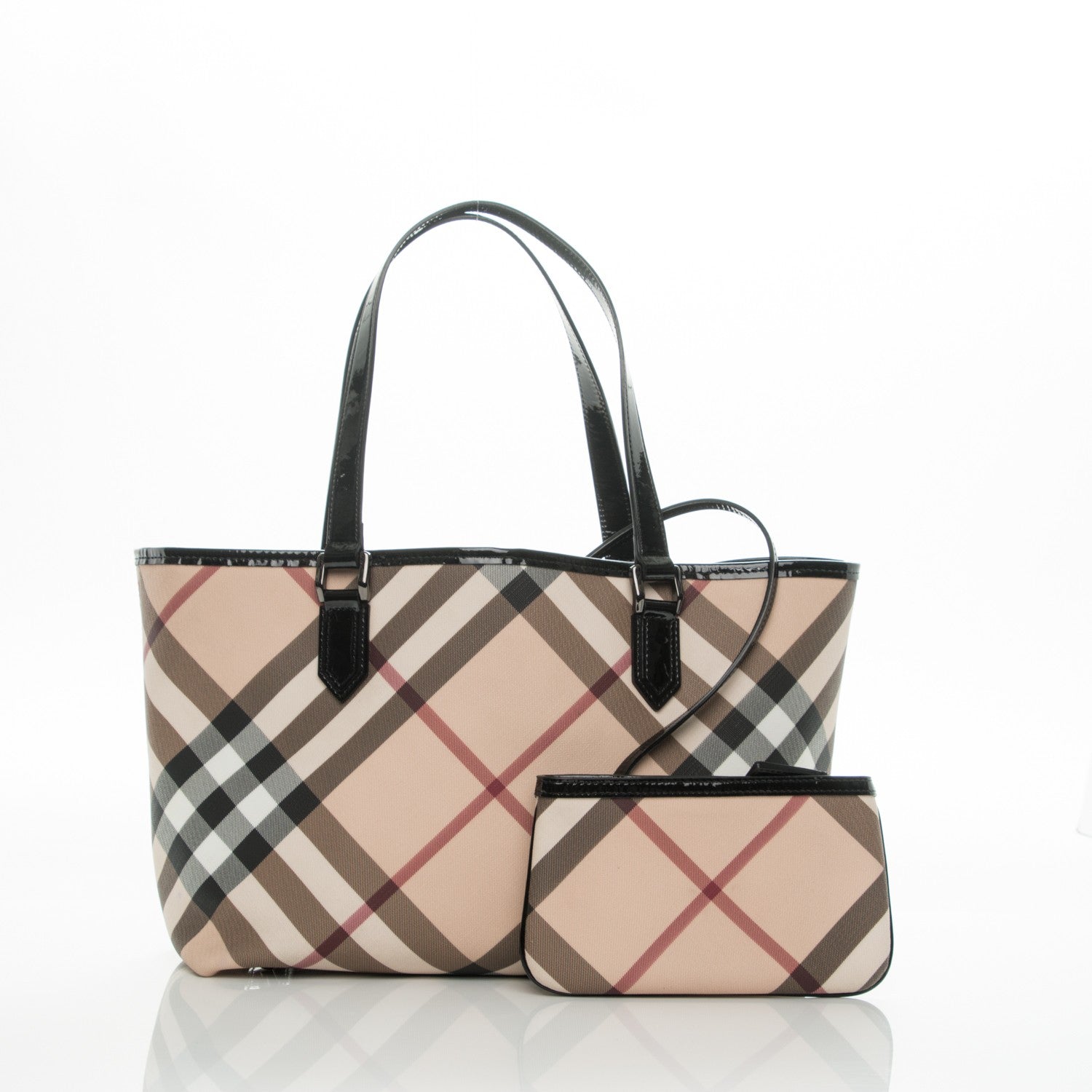 Burberry Supernova Check Small Nickie Tote Black 2 of 11