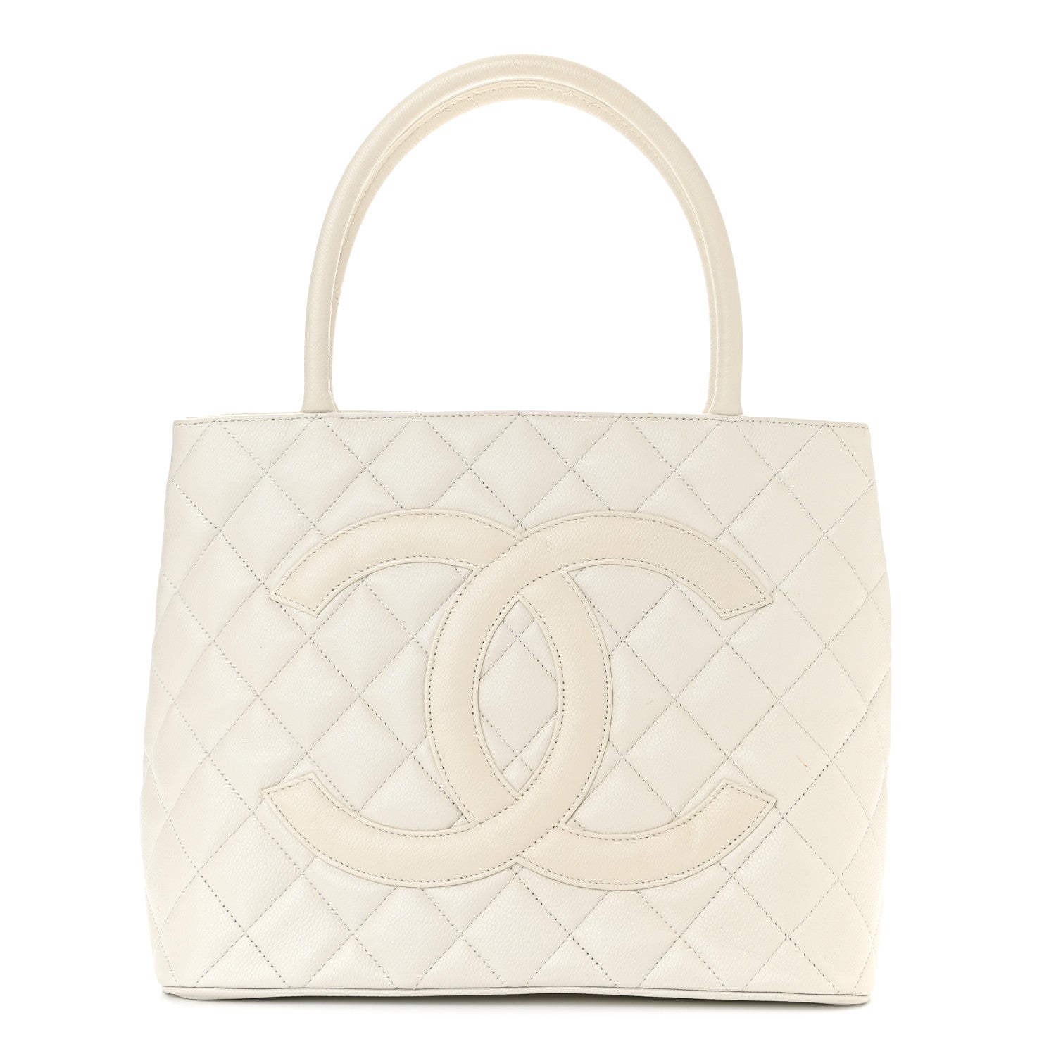 Chanel Caviar Quilted Medallion Tote White 1 of 11