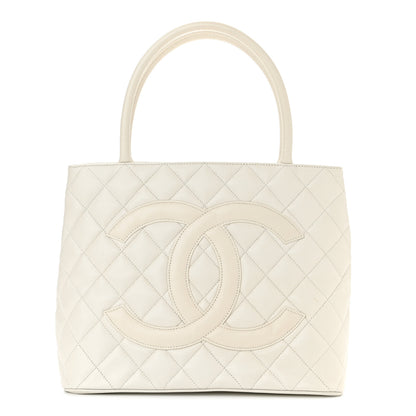 Chanel Caviar Quilted Medallion Tote White 1 of 11