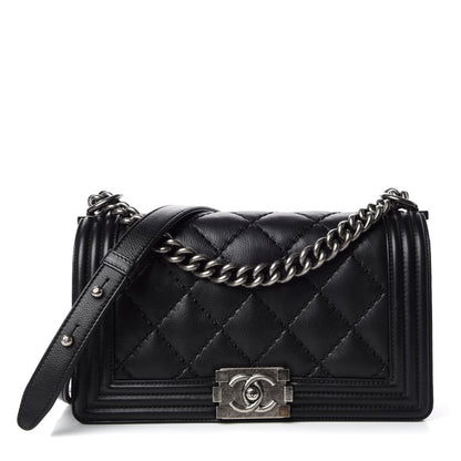 Chanel Calfskin Double Stitch Medium Boy Flap Black 1 of 9