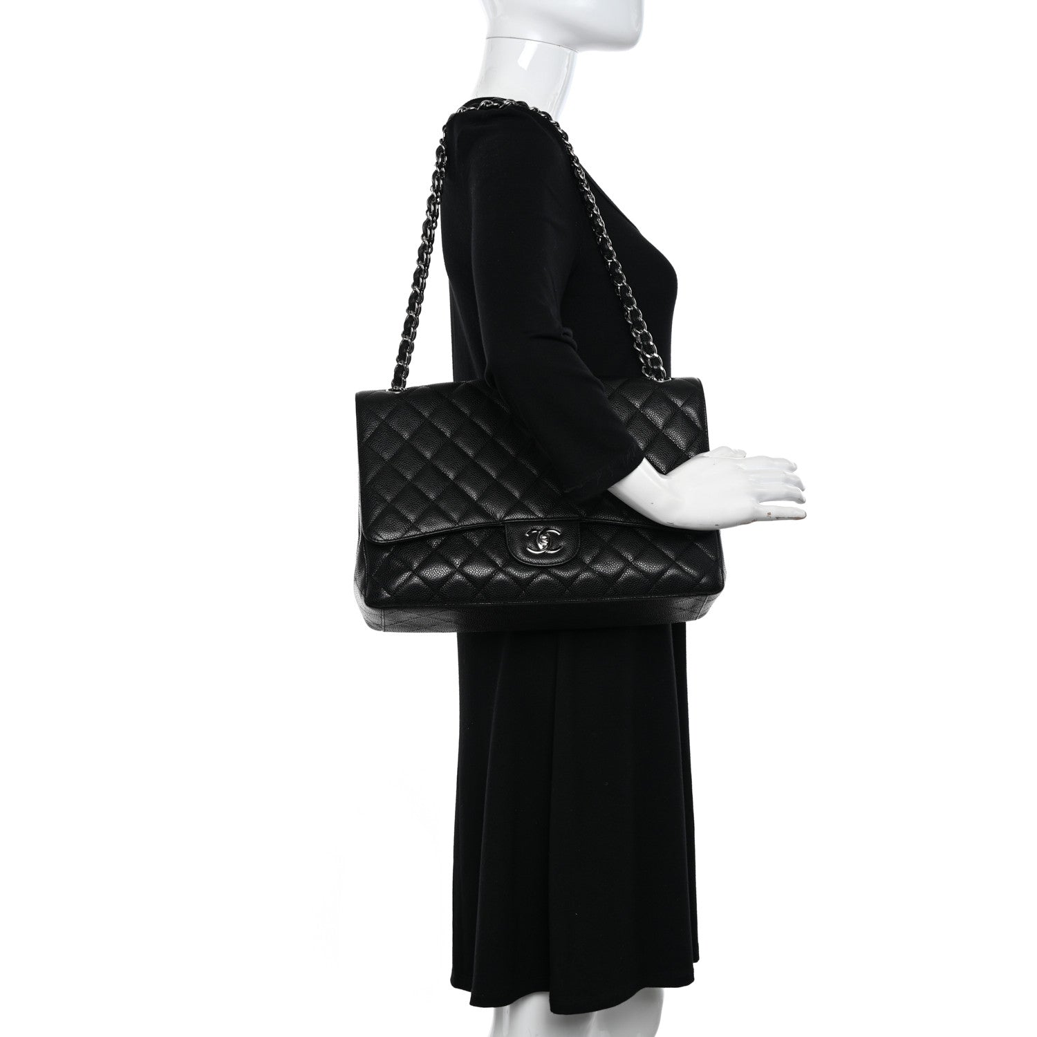 Chanel Caviar Quilted Maxi Single Flap Black 2 of 13
