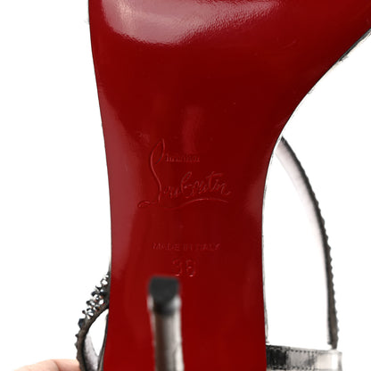 Christian Louboutin Metallic Nappa Embossed Crystal Rosalie 100 Sandals 36 Silver 6 of 8