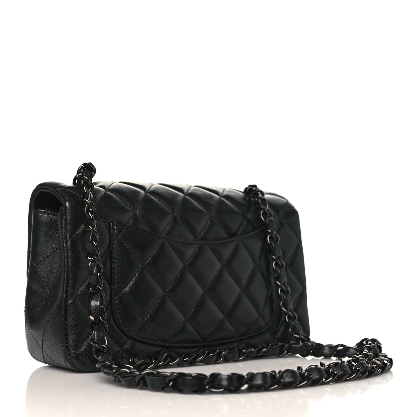 Lambskin Quilted Mini Rectangular Flap So Black