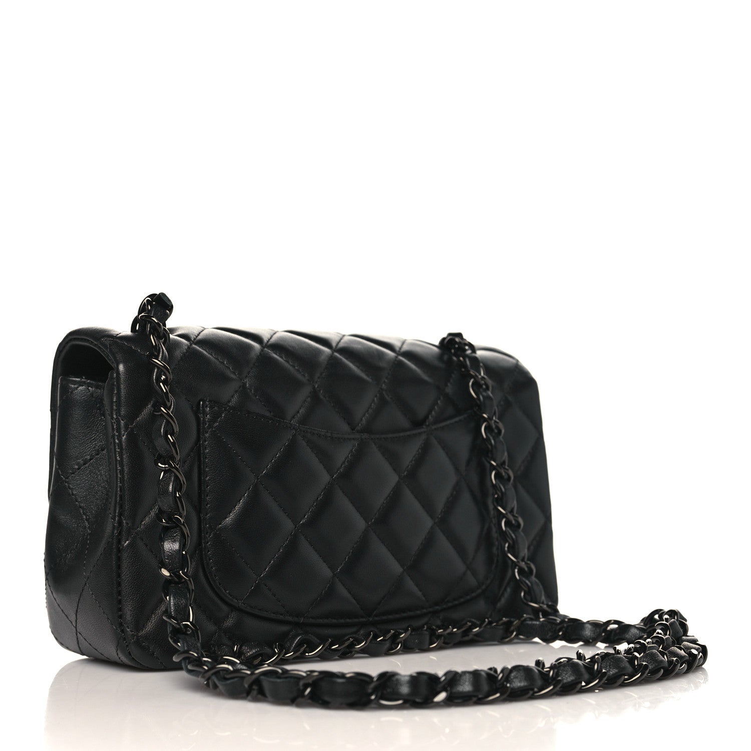 Chanel Lambskin Quilted Mini Rectangular Flap So Black 3 of 10