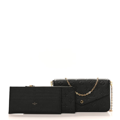 Louis Vuitton Empreinte Pochette Felicie Chain Wallet Black 3 of 10