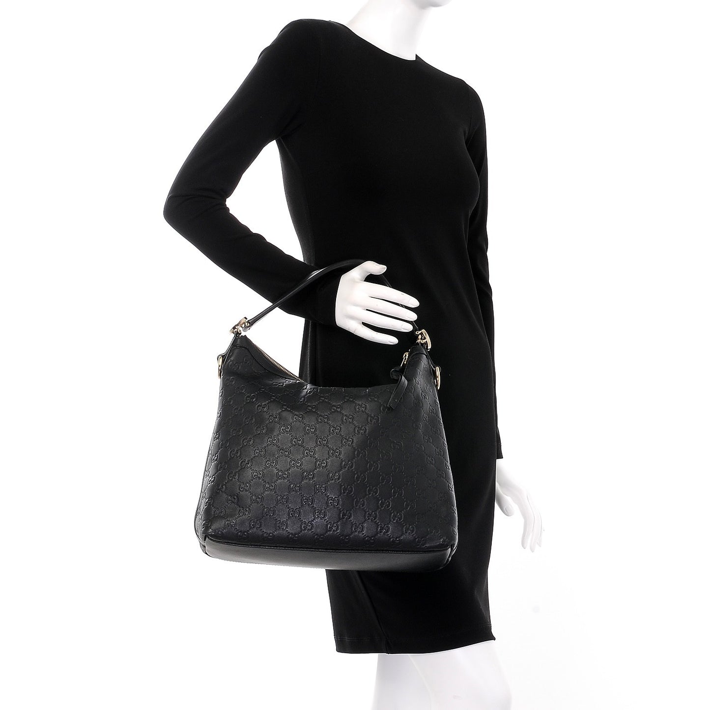 Guccissima Small Miss GG Hobo Black