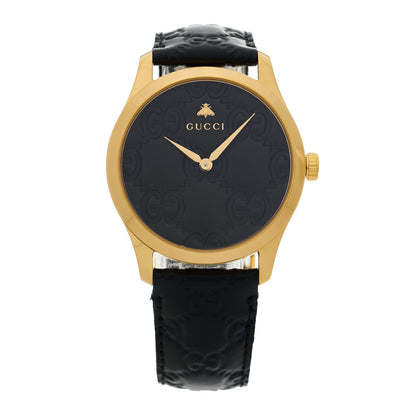 Gucci Stainless Steel Calfskin 38mm G-Timeless Quartz Watch Black 1 of 5