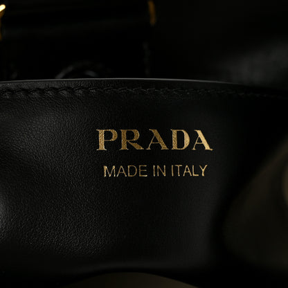 Prada Paglia Spazzolato Shoulder Bag Naturale Black 6 of 10