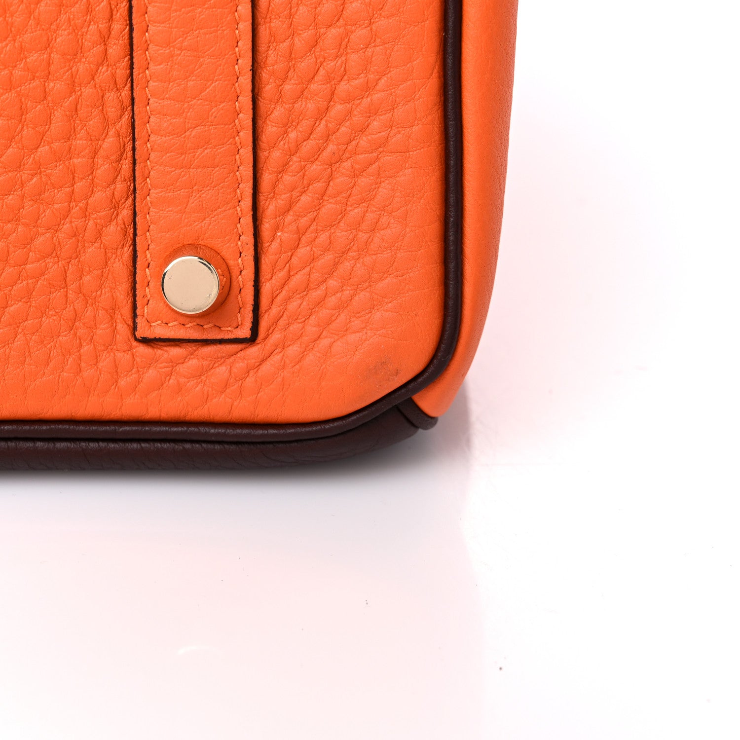 Hermes Togo Bi-Color Birkin 35 Chocolate Orange 11 of 15