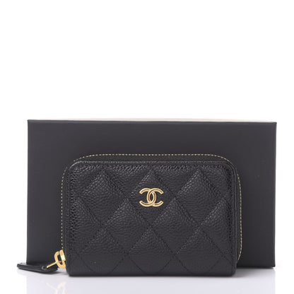 Chanel Caviar Quilted Zip Coin Purse Black 11 of 11