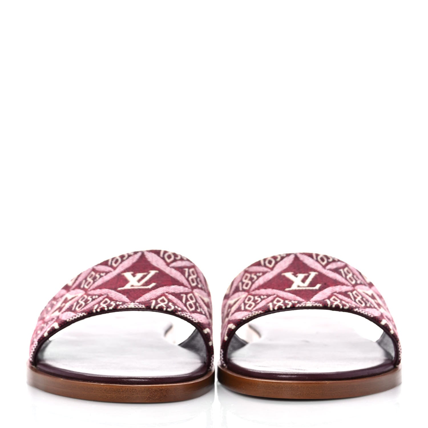 Louis Vuitton Jacquard Since 1854 Lock It Flat Mule 36 Bordeaux 2 of 8