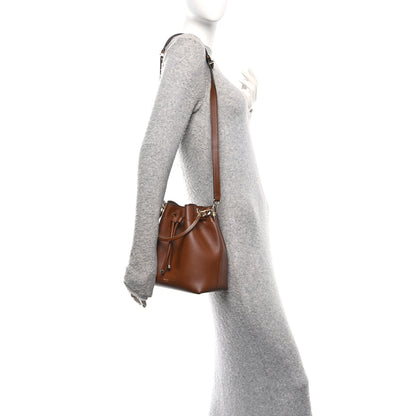 Jimmy Choo Smooth Shiny Calfskin Bon Bon Bucket Bag Dark Tan 2 of 10