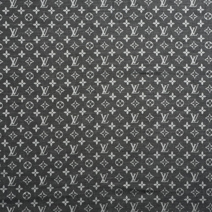 Louis Vuitton Wool Silk Monogram Denim Shawl Black 1 of 5