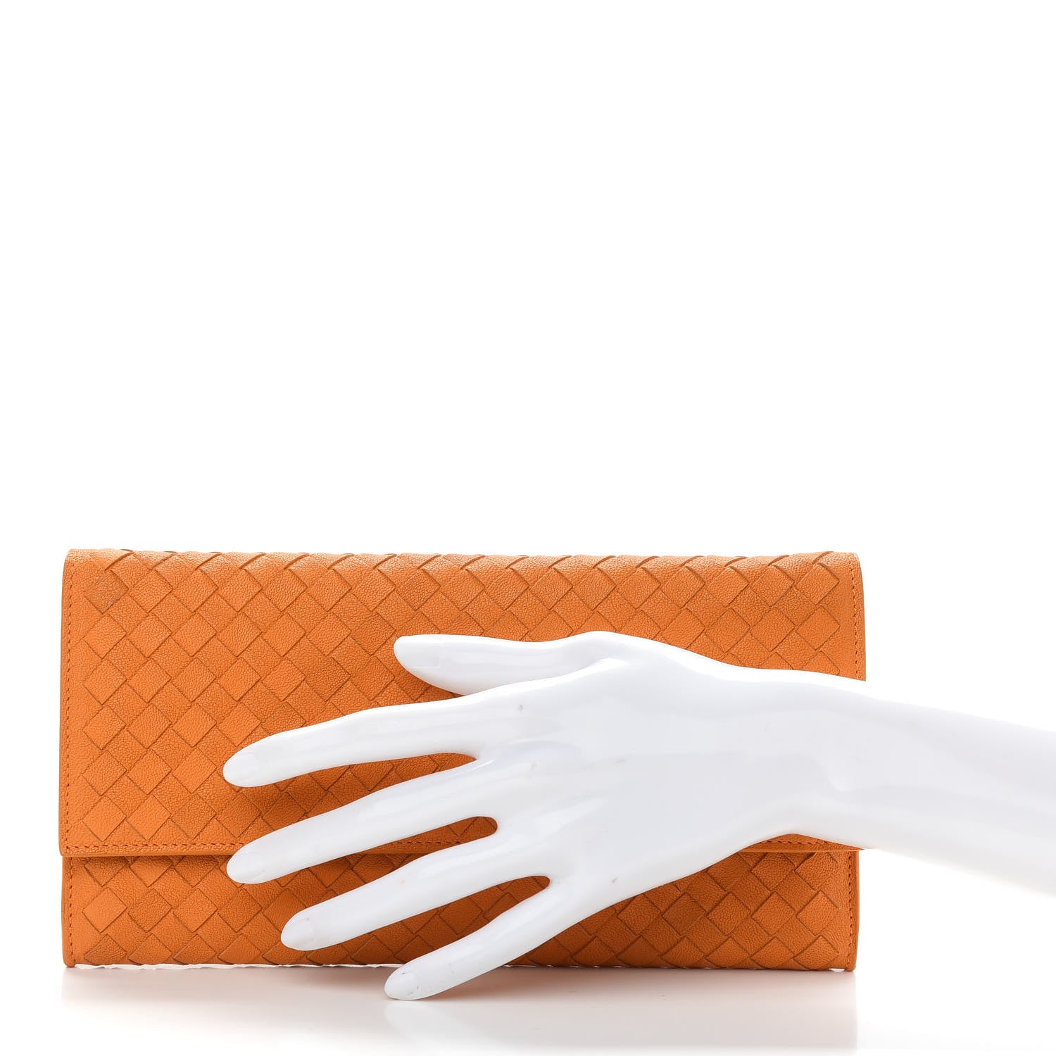 Bottega Veneta Nappa Intrecciato Flap Wallet Tangerine 2 of 8