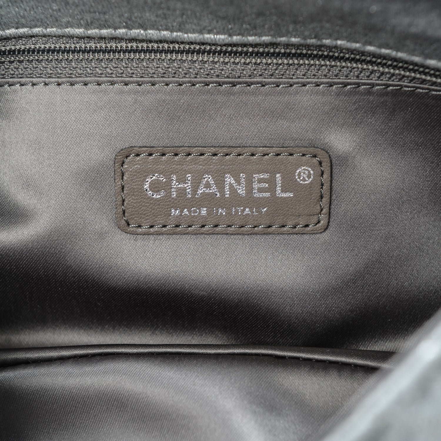 Chanel Metallic Jersey Quilted Medium Single Flap Grey 6 of 8
