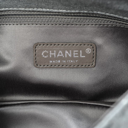 Chanel Metallic Jersey Quilted Medium Single Flap Grey 6 of 8