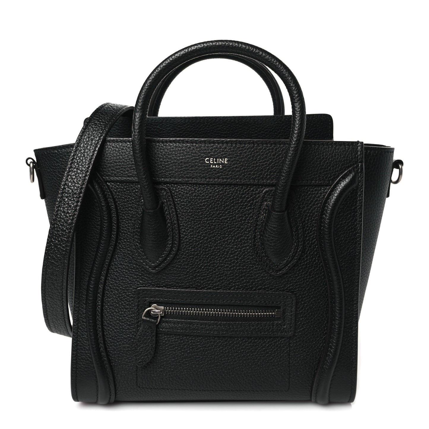 Drummed Calfskin Nano Luggage Black