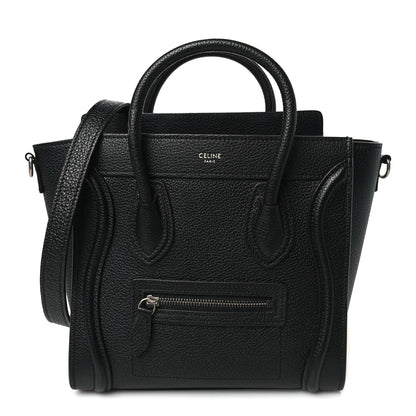 Celine Drummed Calfskin Nano Luggage Black 1 of 10