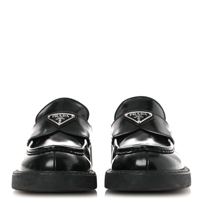 Prada Spazzolato Triangle 40mm Loafer Mules 37 Black 3 of 16