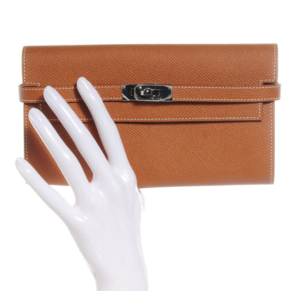 Hermes Epsom Kelly Longue Wallet Gold 2 of 9