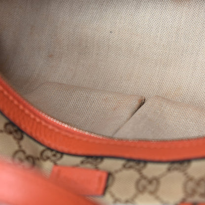Gucci Monogram Cellarius Calfskin Large Boston Beige Ebony New Dark Orange 14 of 15