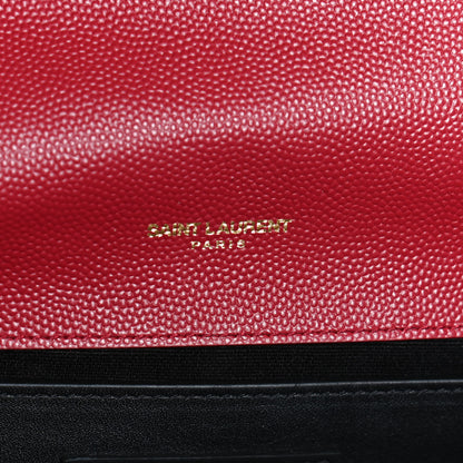 Saint Laurent Grain De Poudre Small Classic Monogram Kate Tassel Satchel Red 6 of 11