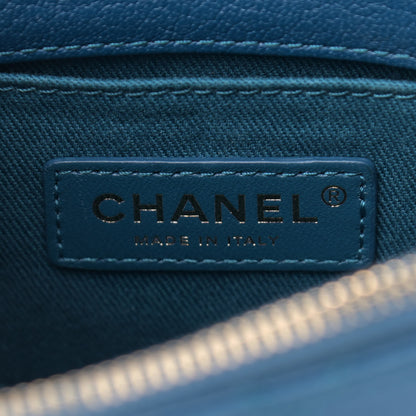 Chanel Shiny Calfskin Goatskin Quilted Small Coco Curve Messenger Flap Navy 6 of 10