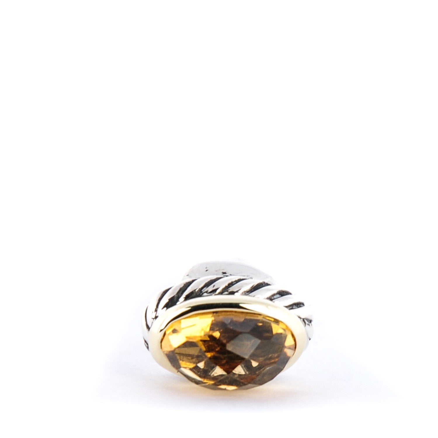 David Yurman Sterling Silver 14K Yellow Gold 10mm Citrine Acorn Pendant 3 of 5