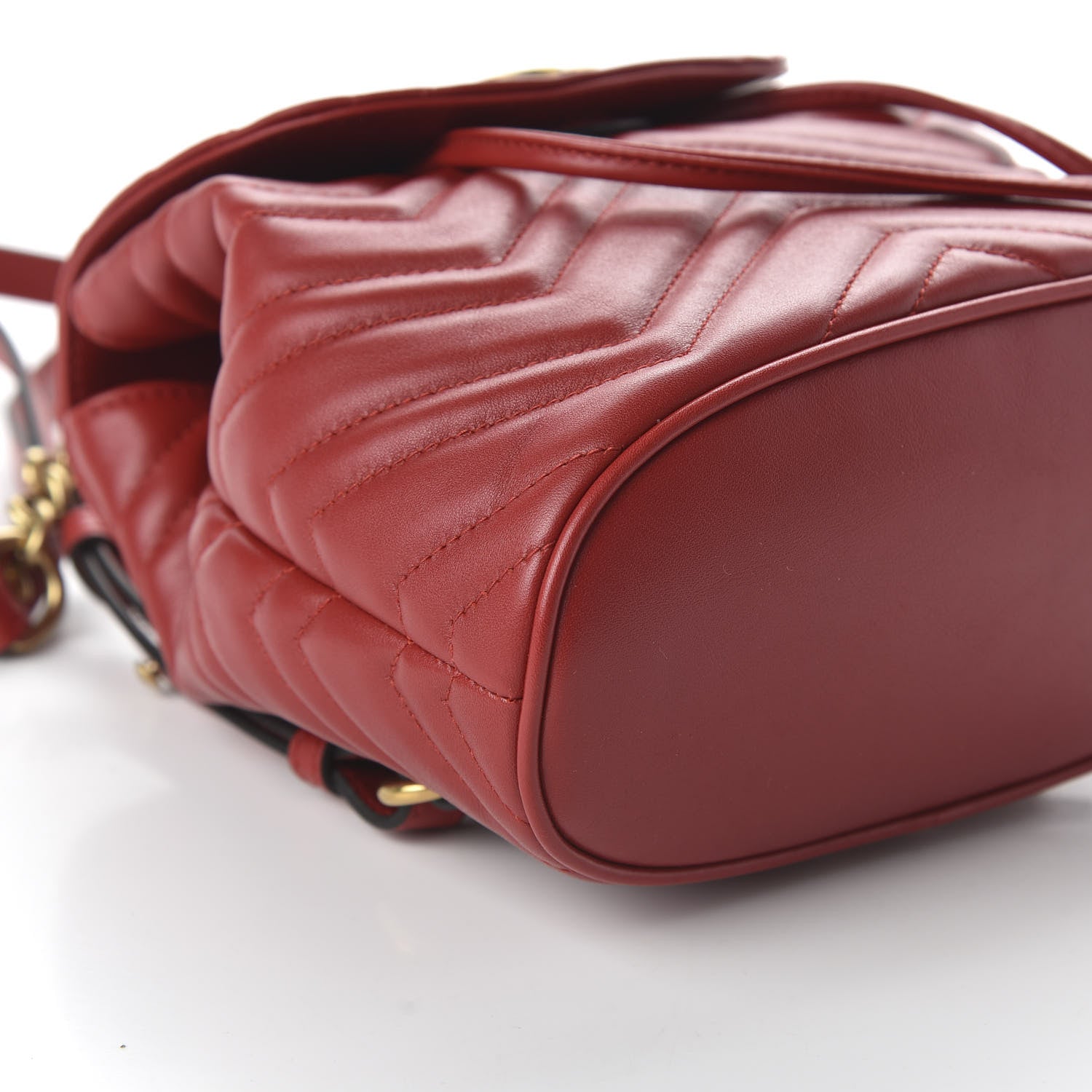Gucci Calfskin Matelasse GG Marmont Flap Backpack Hibiscus Red 5 of 9