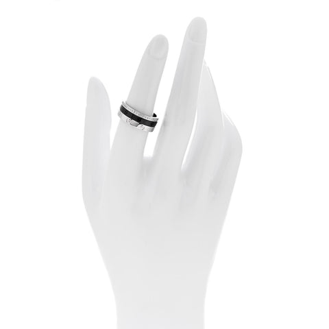 18K White Gold Diamond Ceramic LOVE Ring Set 53 6.25