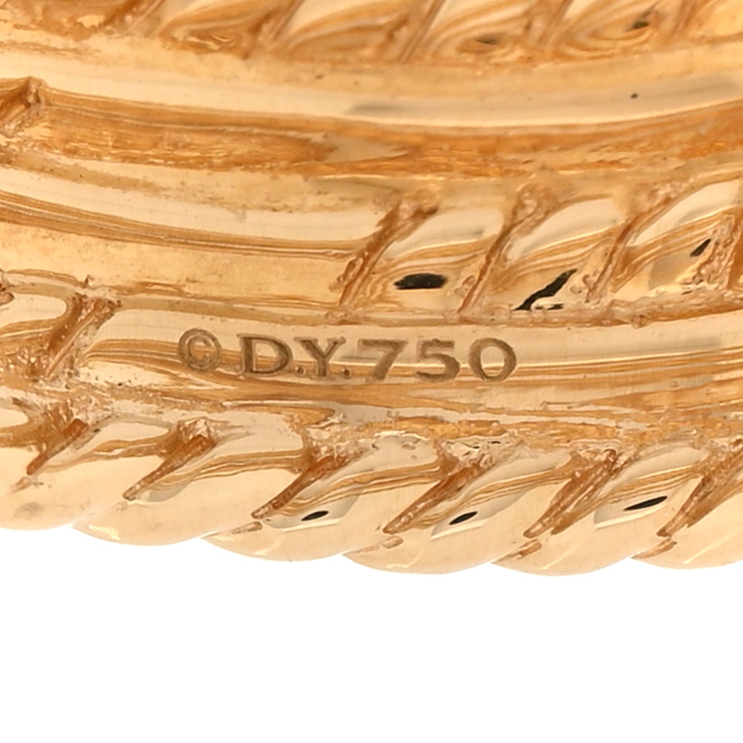 David Yurman 18K Yellow Gold Diamond 11mm Wide Crossover Ring 50 5.5 4 of 5