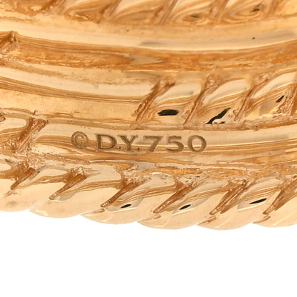 David Yurman 18K Yellow Gold Diamond 11mm Wide Crossover Ring 50 5.5 4 of 5